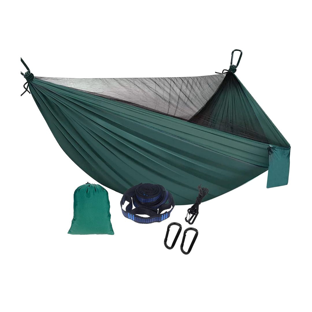 Hammock with Mosquito Net - Includes Tree Straps, Carabiners + Extras