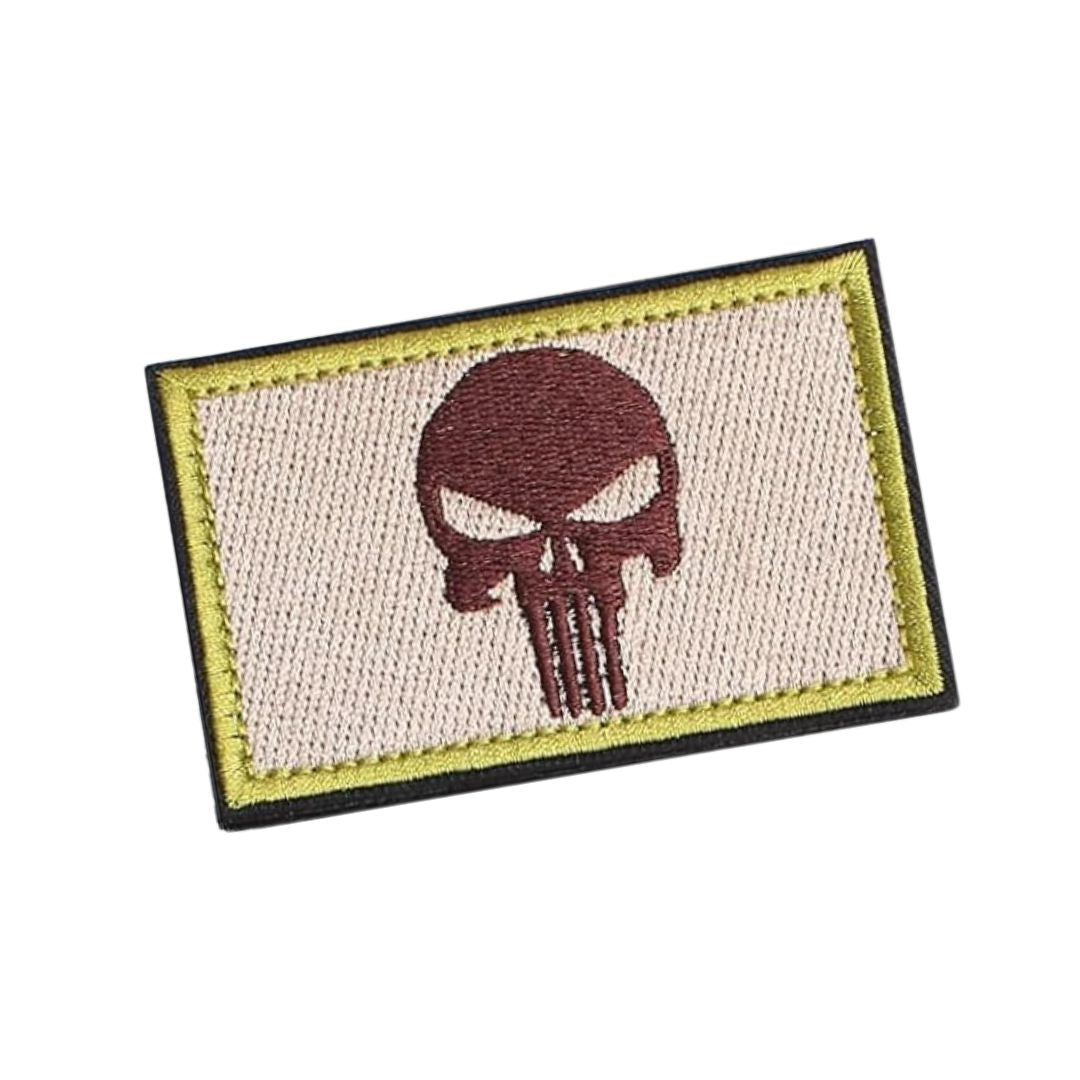 Tan Punisher Skull Velcro Patch - Tactical Morale Patch