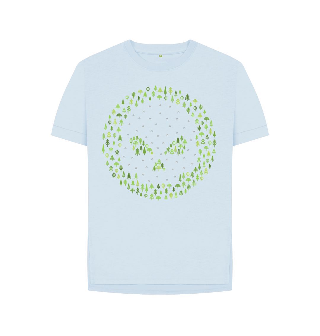 Sky Blue P1AN Tree Skull Womans T-shirt