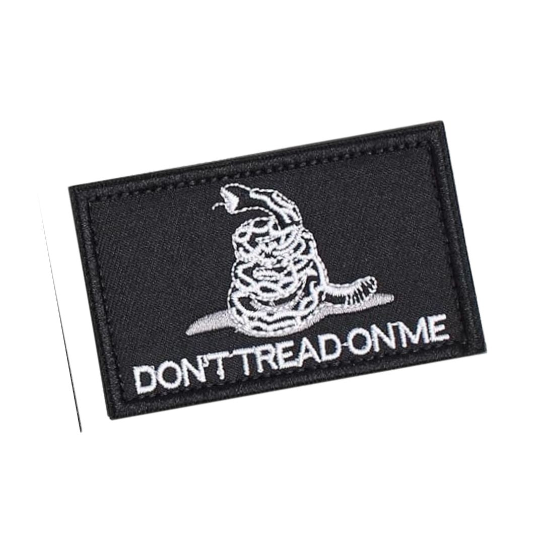 Black Dont Tread on Me Gadsden Flag Velcro Patch - Tactical Morale Patch