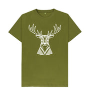 Moss Green P1AN Stag Mens T-shirt