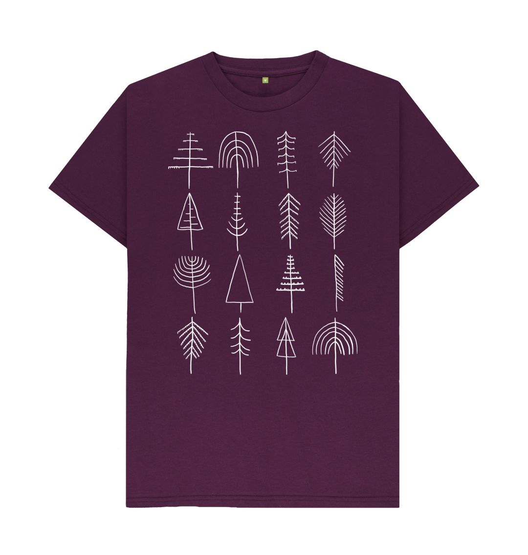 Purple P1AN Trees Mens T-shirt
