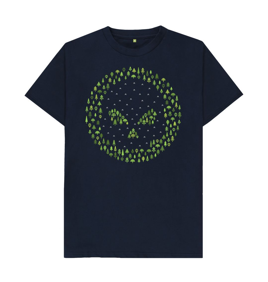 Navy Blue P1AN Tree Skull Mens T-shirt