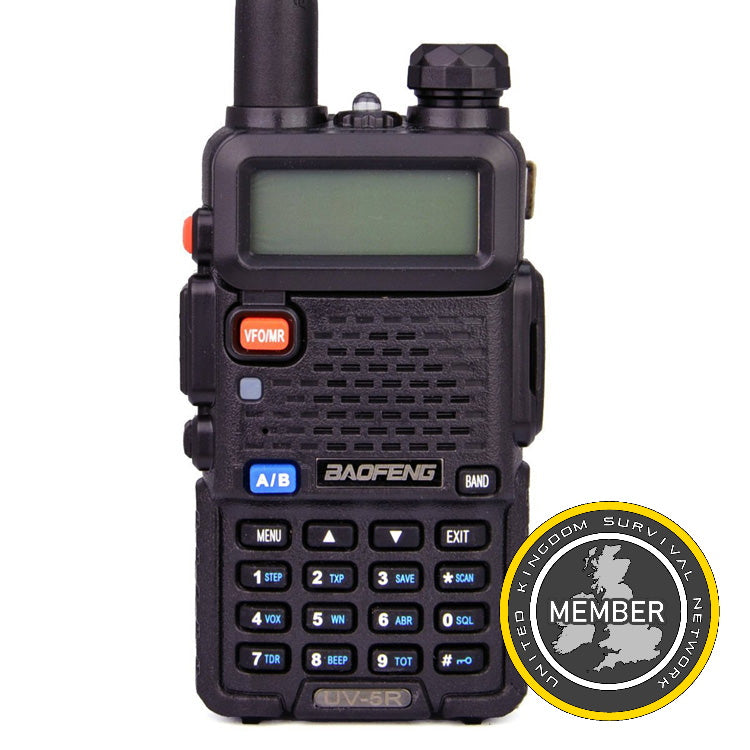 Programmed UKSN Alpha (UV-5R) Dual Band UHF/VHF Two Way FM Ham Radio (Black) - UKSN Membership Required