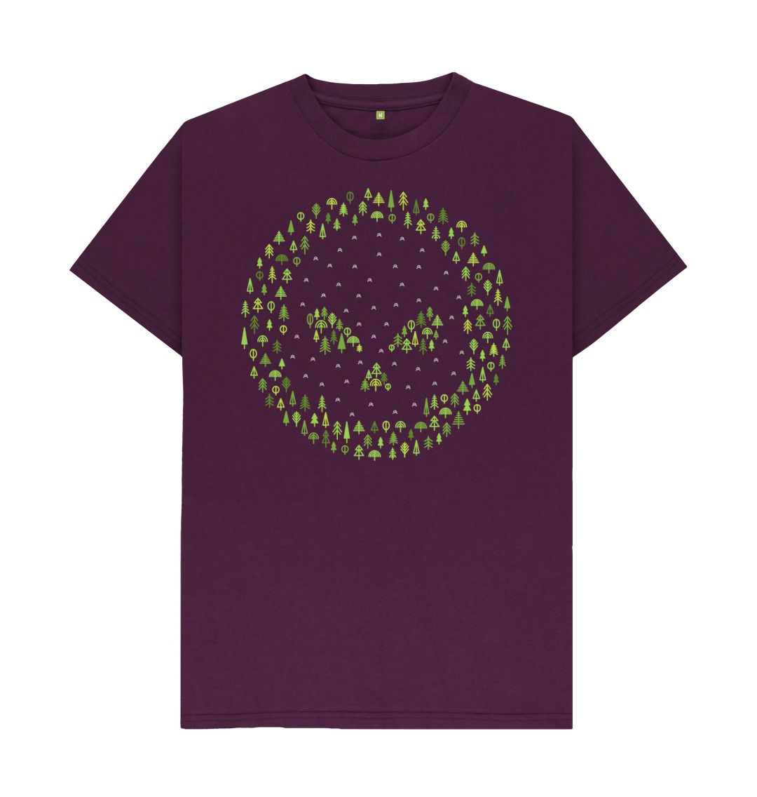 Purple P1AN Tree Skull Mens T-shirt