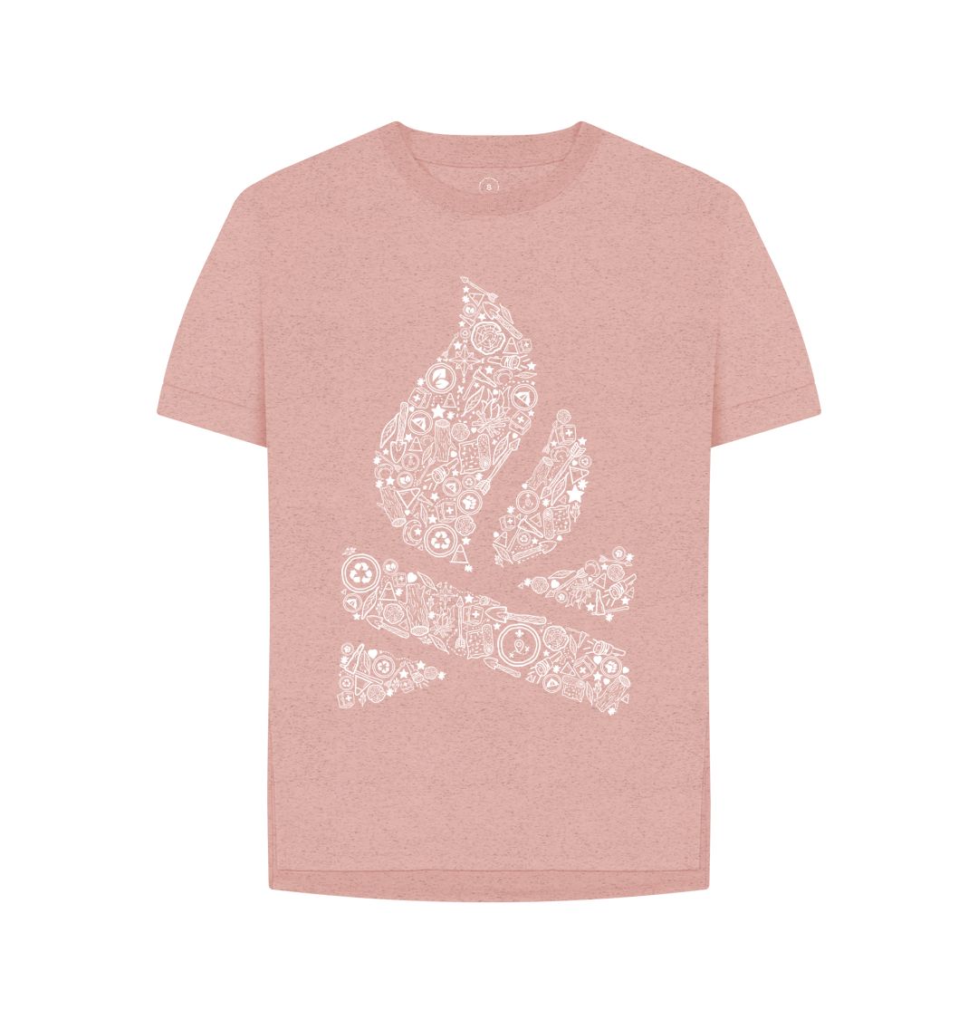 Sunset Pink P1AN Camp Fire Womans T-shirt