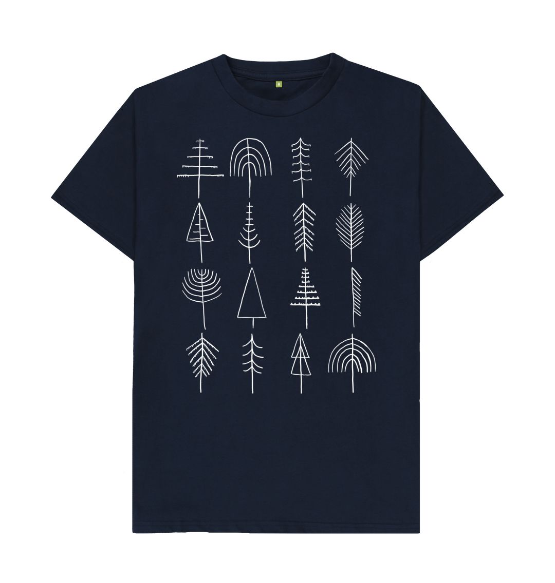 Navy Blue P1AN Trees Mens T-shirt