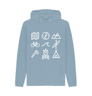 Stone Blue P1AN Outdoor Activity Mens Hoodie