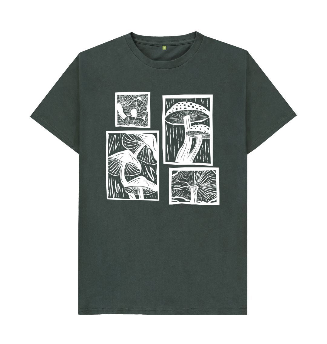 Dark Grey P1AN Fungi Mens T-shirt