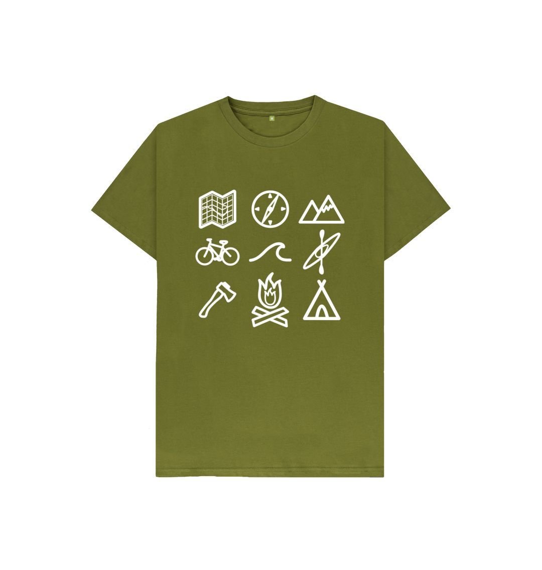 Moss Green P1AN Outdoor Activity Childrens T-shirt