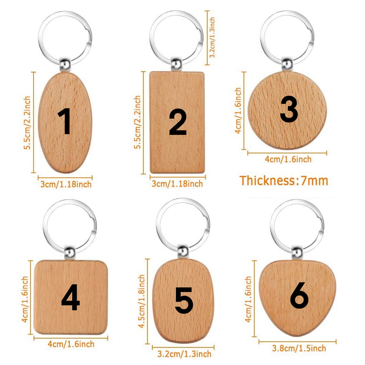 Personalised Laser Engraved Wooden Keyring | Ideal for Your Children's Drawings or Handwriting
