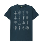 Denim Blue P1AN Trees Mens T-shirt