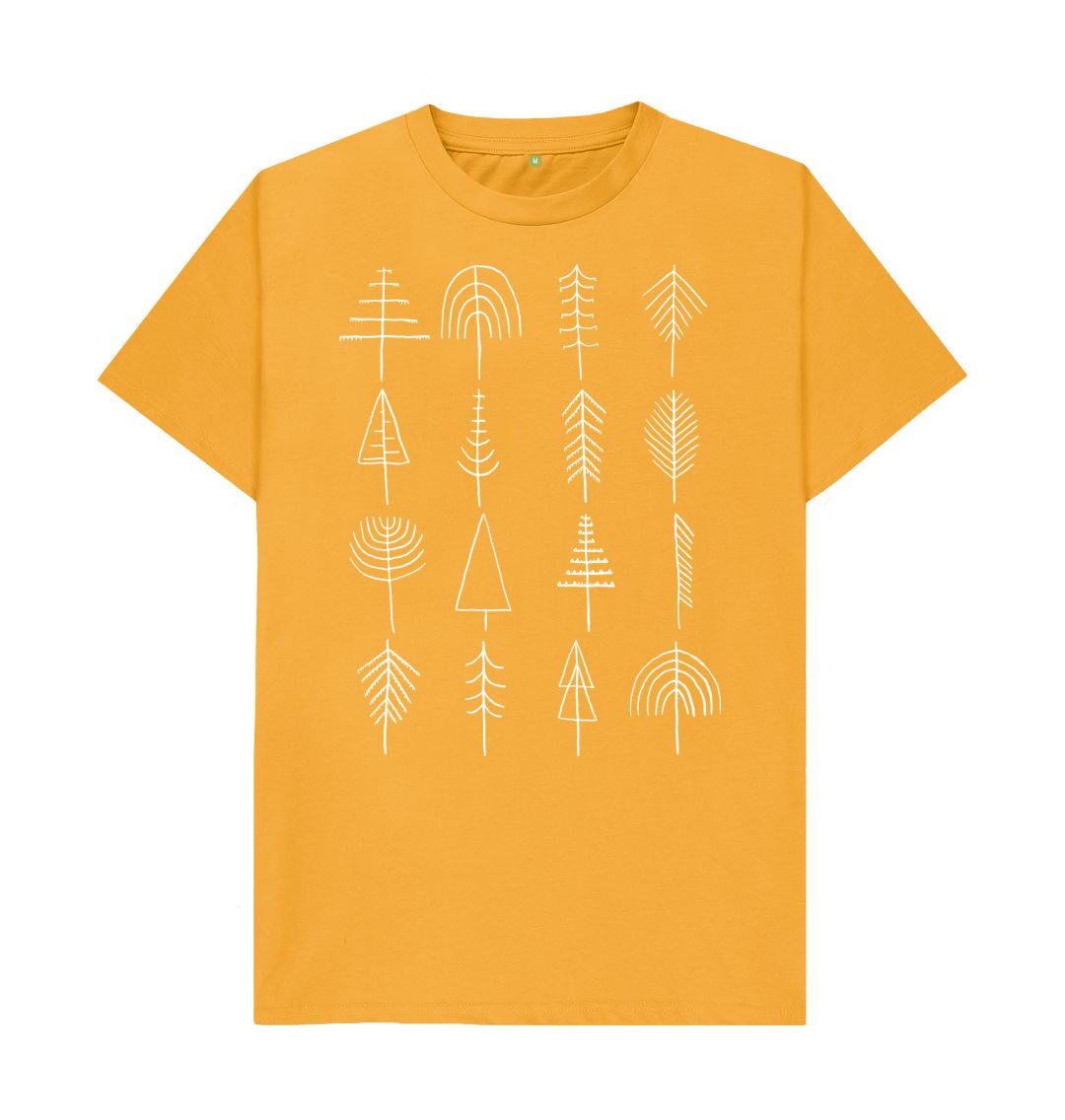 Mustard P1AN Trees Mens T-shirt