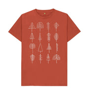 Rust P1AN Trees Mens T-shirt