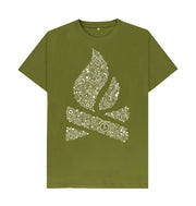 Moss Green P1AN Camp Fire Mens T-shirt