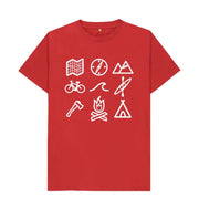 Red P1AN Outdoor Activity Mens T-shirt