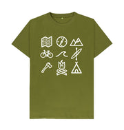 Moss Green P1AN Outdoor Activity Mens T-shirt
