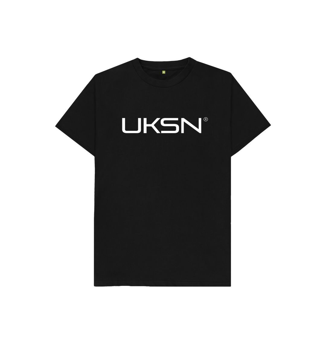 Black UKSN Basic Memberware Childrens Logo T-shirt