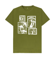 Moss Green P1AN Fungi Mens T-shirt